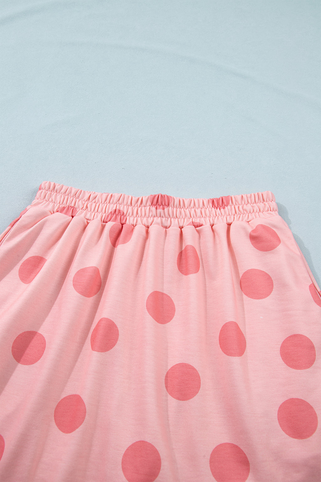 Pink Polka Dot Short Sleeve Top Casual Skort 2pcs Outfit