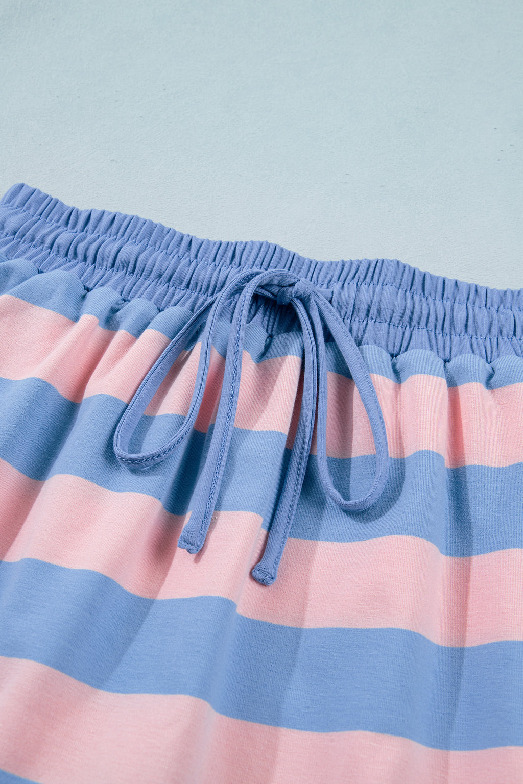 Pink Stripe Dolman Tee Drawstring Skort Athletic 2pcs Set