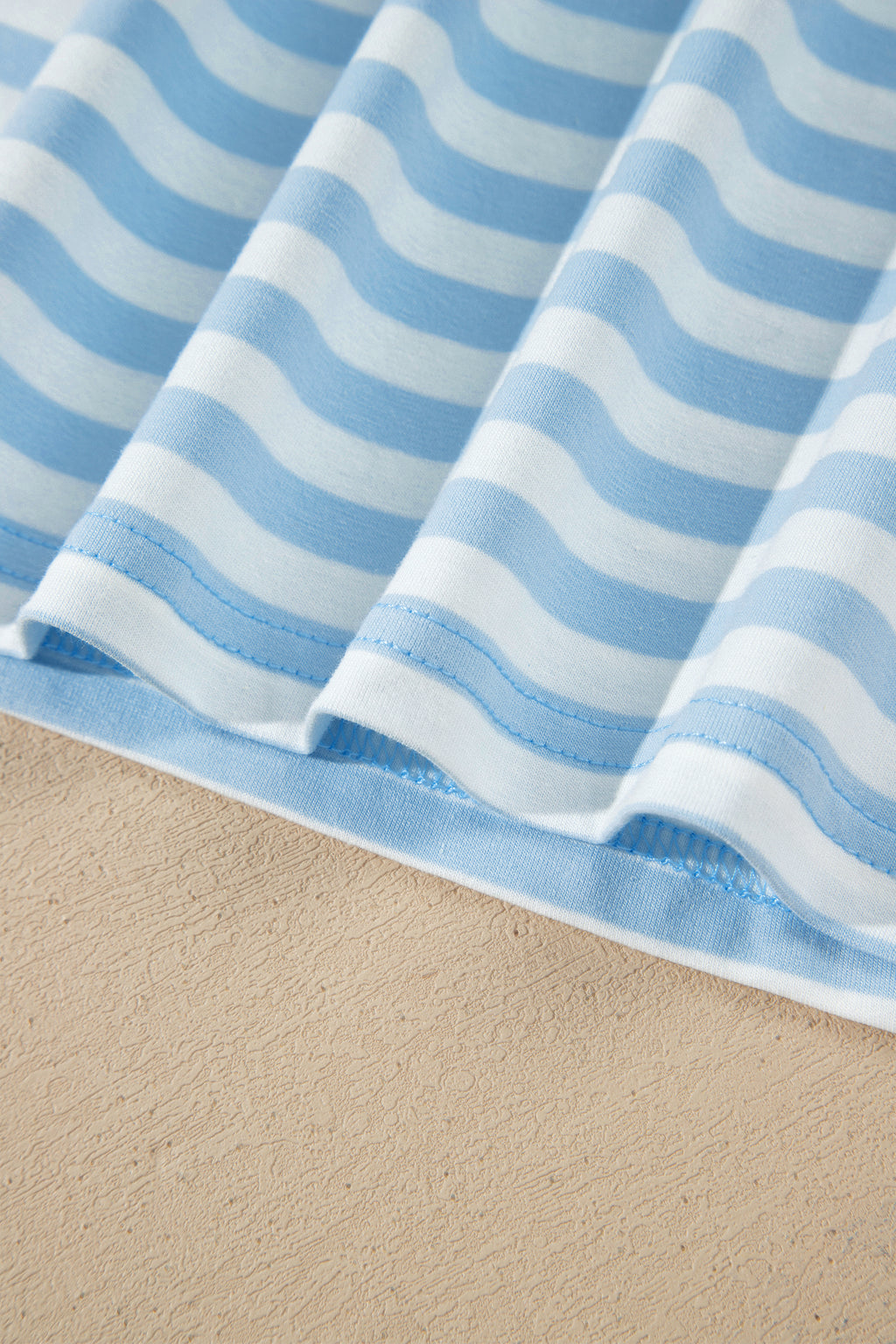 Sky Blue Stripe Slim Tank Contrast Ruffle Mini Skort Set