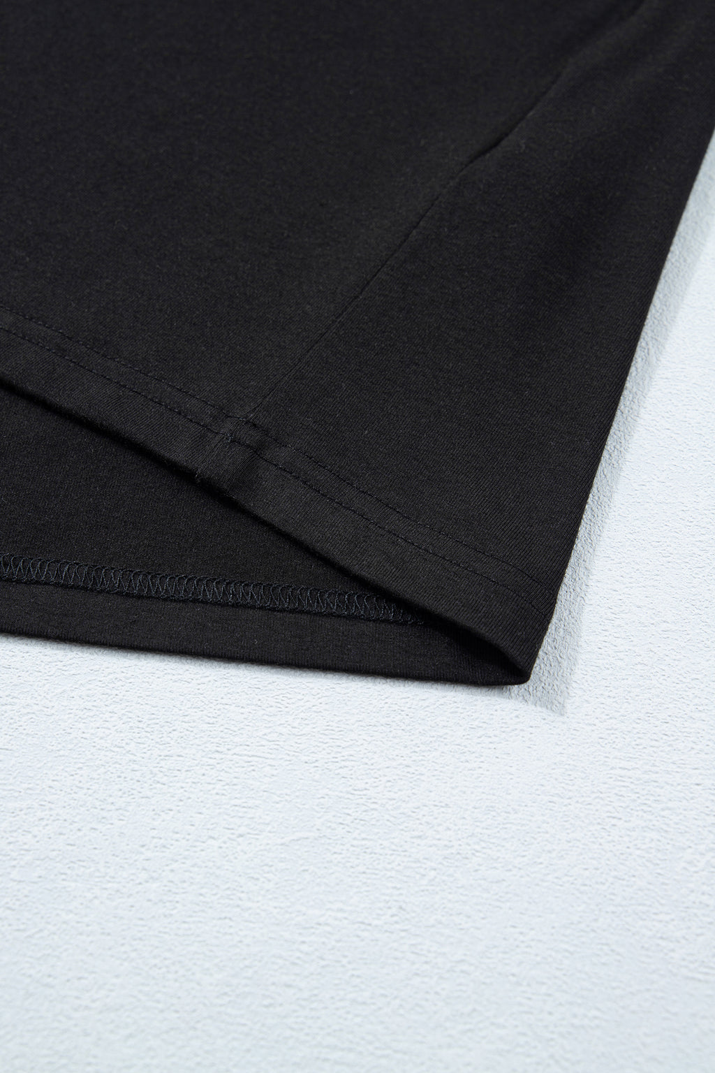 Black Solid Color Oversize Tee Tie Wrap Mini Skort 2pcs Set