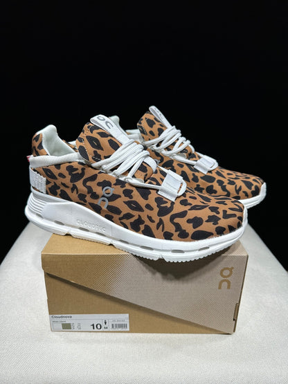 Detailed view of the leopard-print everyday sneaker