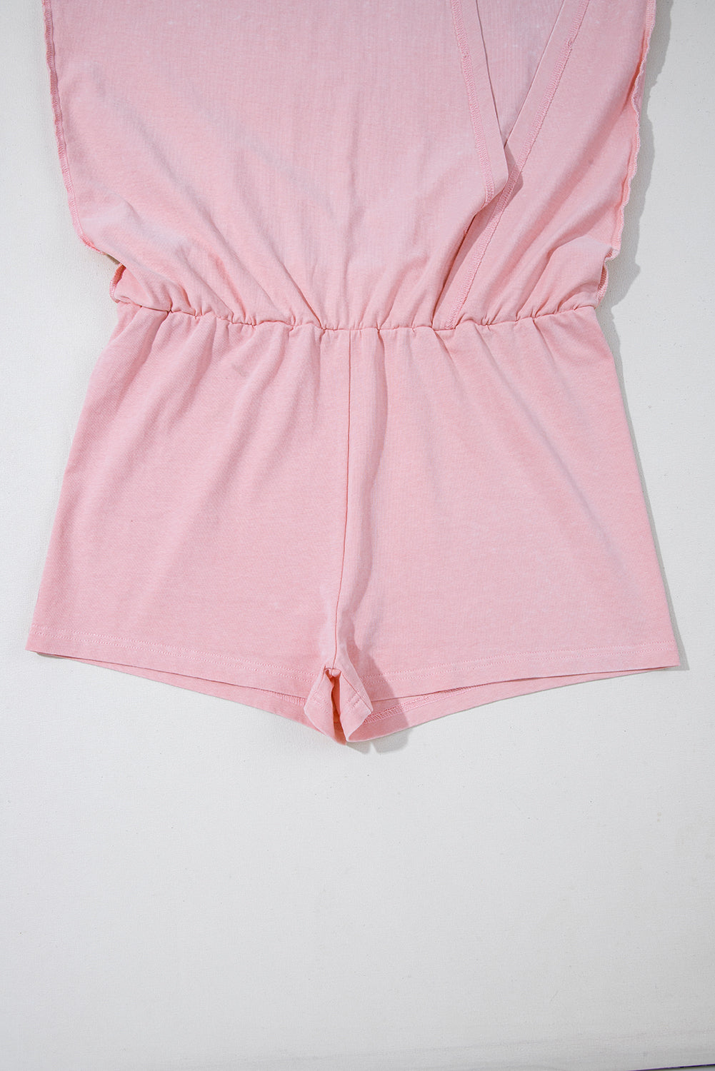 Light Pink Solid Color Washed Sleeveless Top Split Skort Cotton 2pcs Outfit