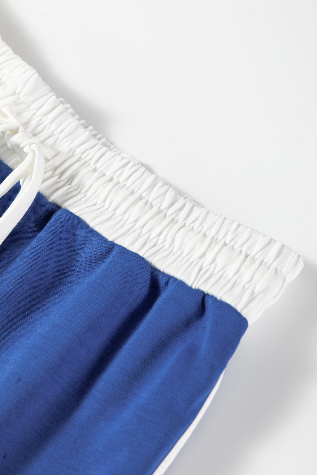 Sky Blue Varsity Stripe Detail Drop Shoulder Pullover Mini Skort Set
