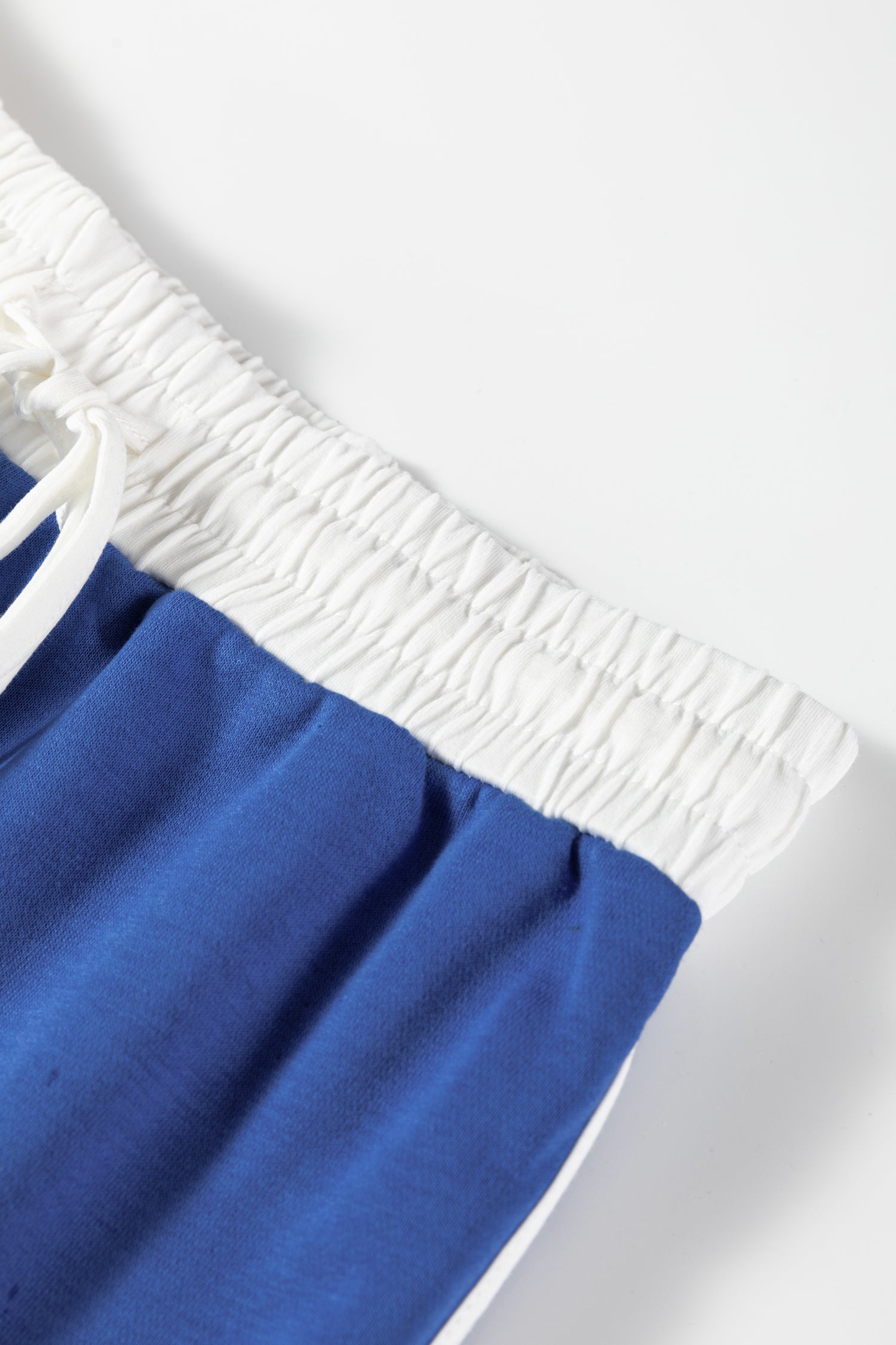 Sky Blue Varsity Stripe Detail Drop Shoulder Pullover Mini Skort Set