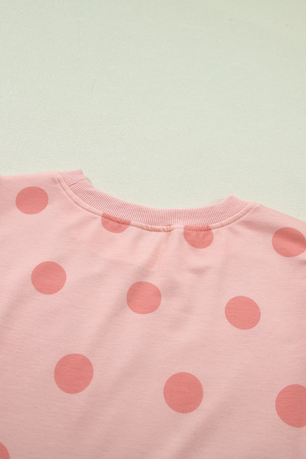 Pink Ribbed Trim Polka Dot Print Tank Split Mini Skort 2pcs Set