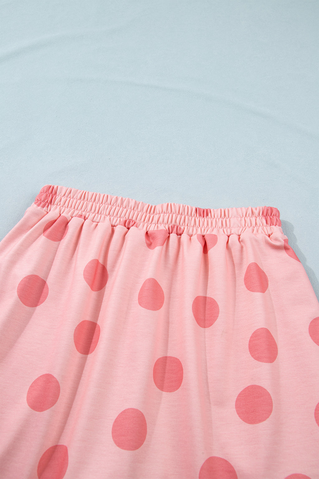 Pink Polka Dot Short Sleeve Top Casual Skort 2pcs Outfit