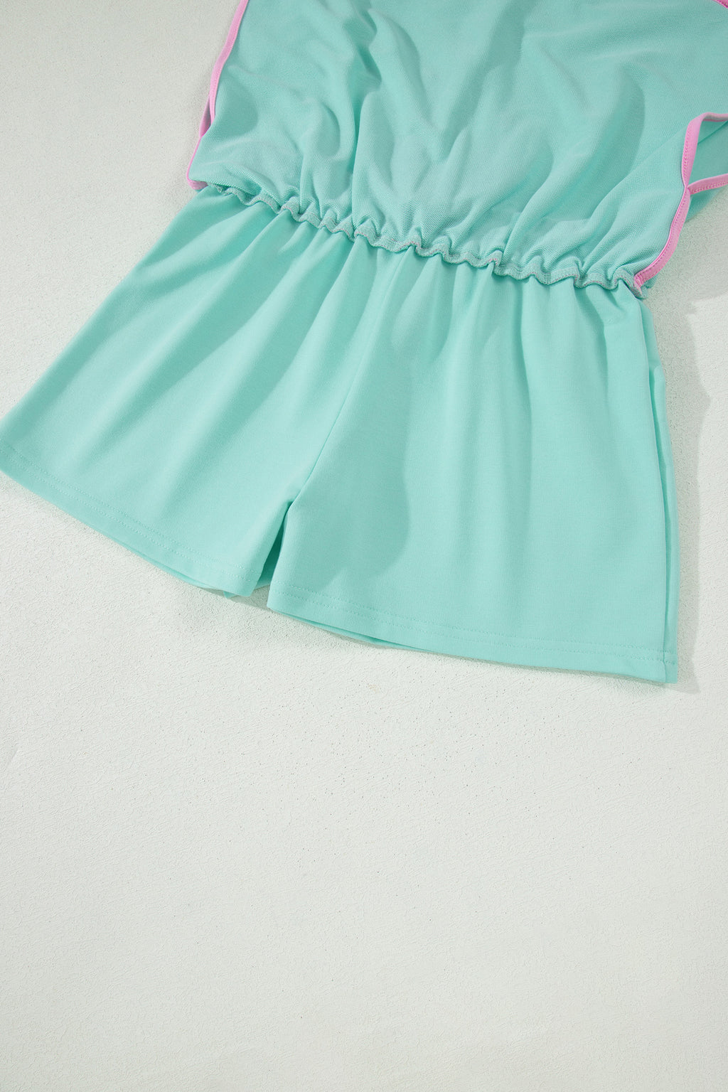 Moonlight Jade Colorblock Edge Drop Shoulder T Shirt and Skort 2Pcs Set