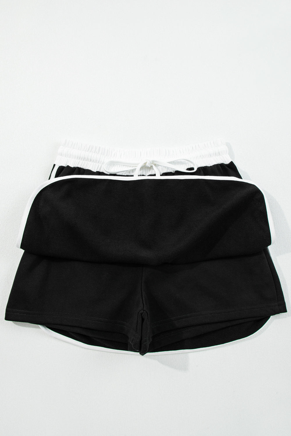 Black Varsity Stripe Detail Drop Shoulder Pullover Mini Skort Set