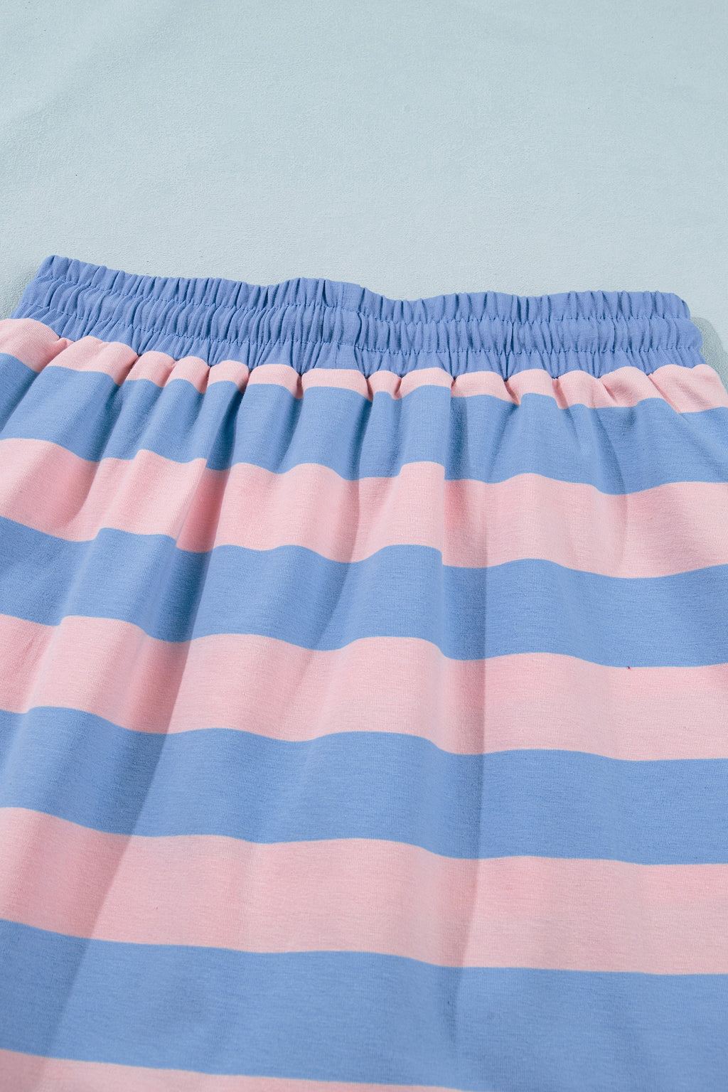 Pink Stripe Dolman Tee Drawstring Skort Athletic 2pcs Set